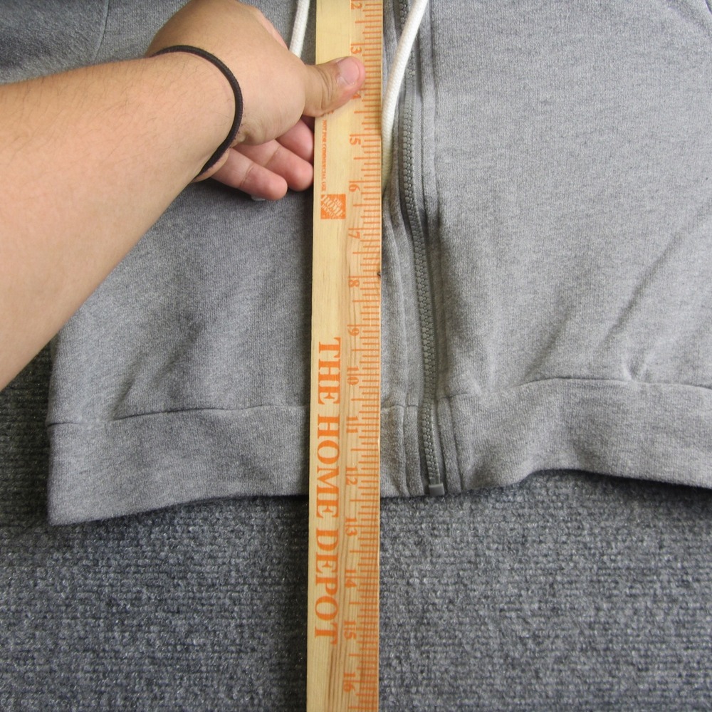 Hollister Full Zip Cropped Hoodie Womens Medium Grey Solid Long Sleeve Y2K 2000s - Picture 8 of 9